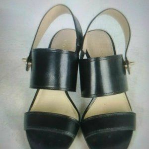COACH Marla Leather Black Open Toe Casual Slingback Sandals Size 6